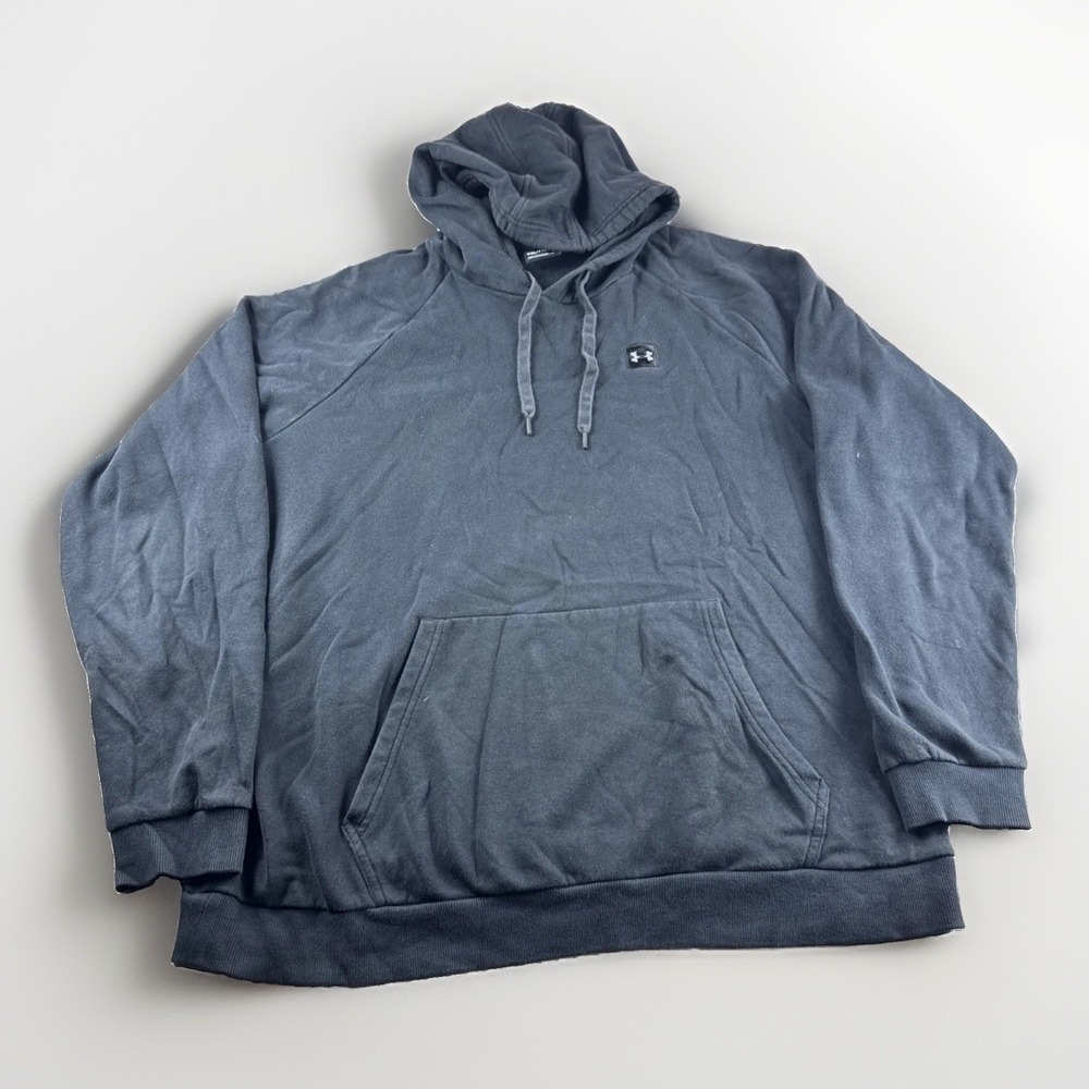 Under Armour Rival Fleece Pullover Hoodie Men XXL Black Pullover Sweatshirt READ